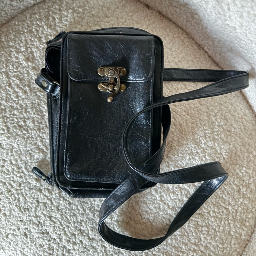 Vintage Black Crossbody Bag